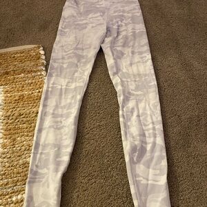 Size 8 LULULEMON white camo leggings